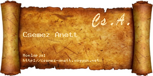 Csemez Anett névjegykártya