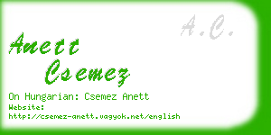 anett csemez business card